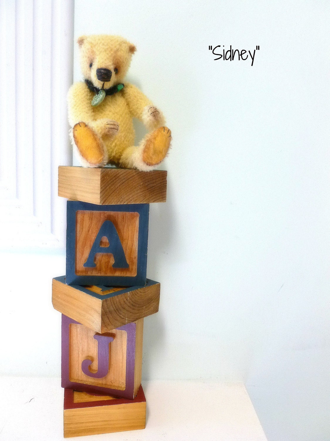 Artist Made Handcrafted Teddy Bear by Michelle-Sidney-Yellow Mohair Jointed Teddy Bear-FREE SHIPPING to Canada and the US
