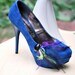 Shoe Clips Navy Purple Green Rooster & Ostrich Feathers. Bride Bridal Bridesmaid Couture Fashion, Birthday Party Boudoir Opera Burlesque