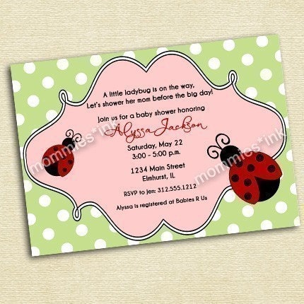 Ladybug Baby Shower or Birthday Invitation - PRINTABLE INVITATION DESIGN Il_170x135