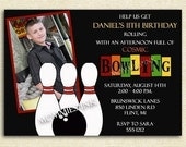 Bowling Custom Photo Birthday Invitation - Horizontal or Vertical - PRINTABLE INVITATION DESIGN Il_170x135