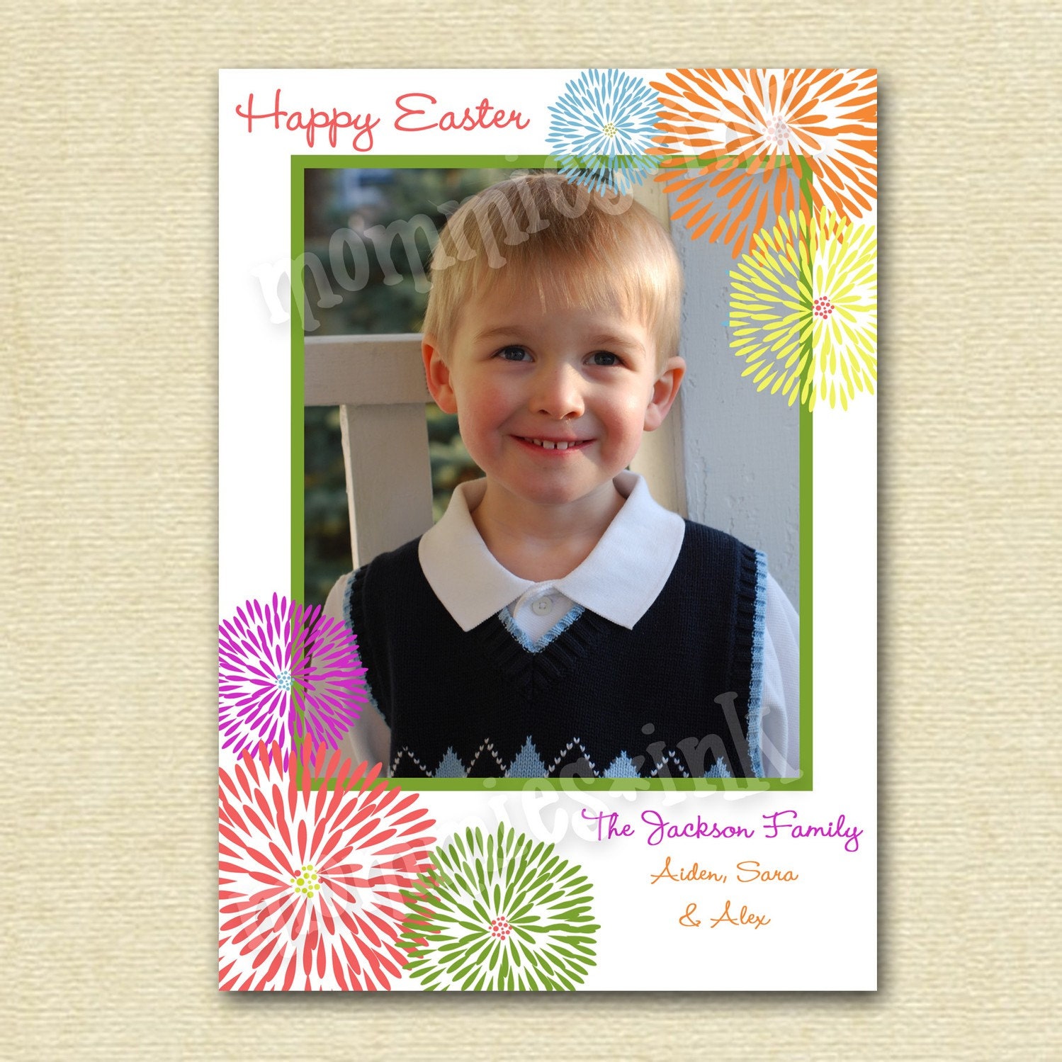 Easter Blooms Card - PRINTABLE CARD DESIGN Il_170x135