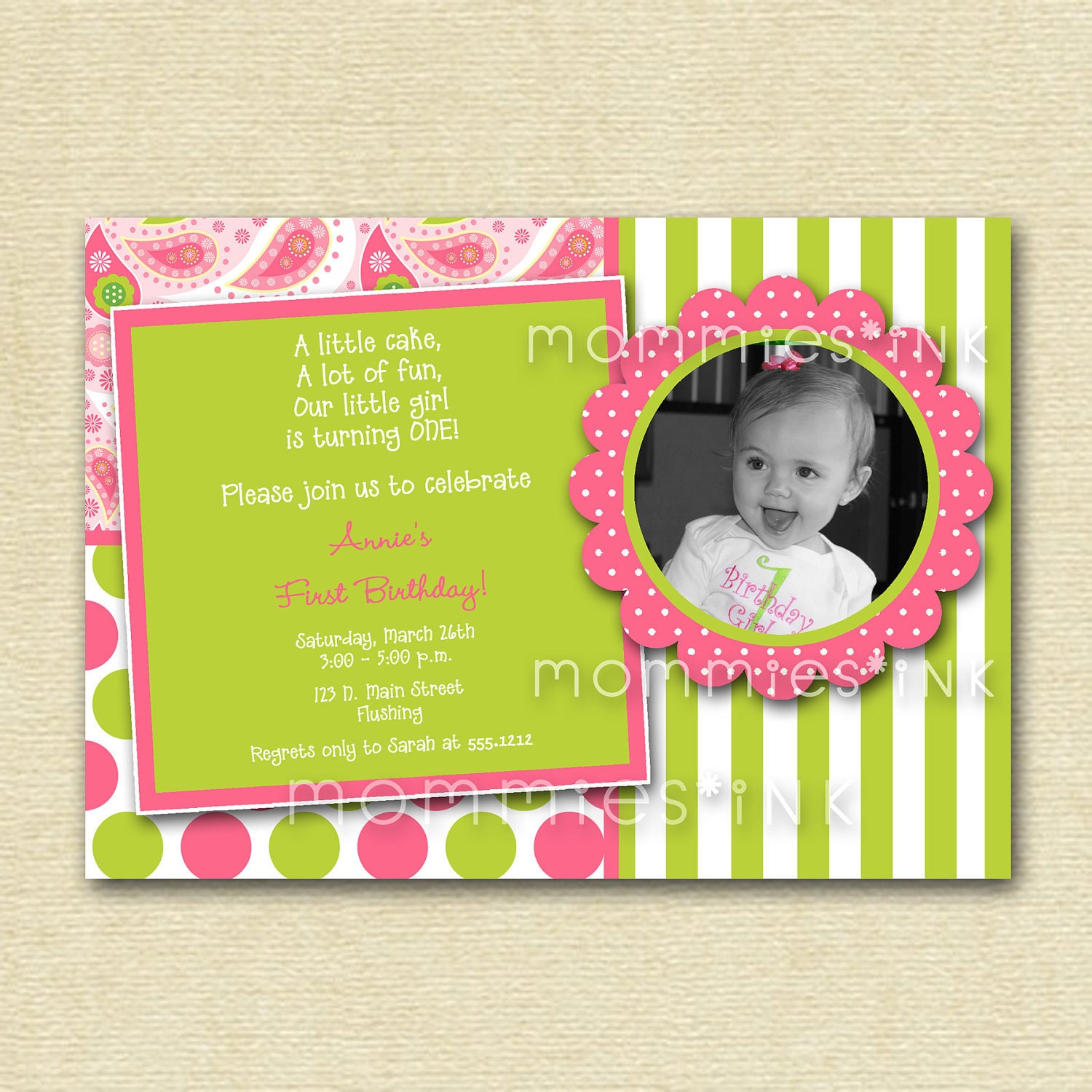 Paisley Kaleidoscope Custom Photo Birthday Invitation - PRINTABLE INVITATION DESIGN Il_170x135