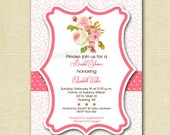 Shabby Chic Pink Roses and Swirls Bridal Shower Invite - PRINTABLE INVITATION DESIGN Il_170x135