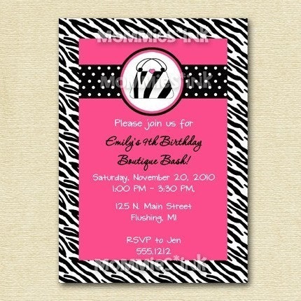 Purse Party Birthday Invite - PRINTABLE INVITATION DESIGN Il_570xn