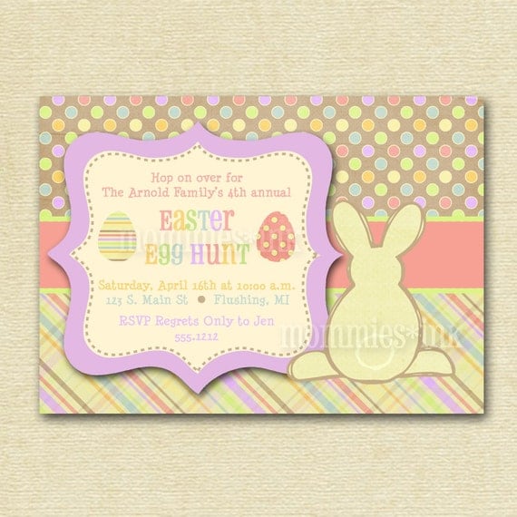Easter Egg Hunt 2 Invitation - PRINTABLE INVITATION DESIGN Il_570xn