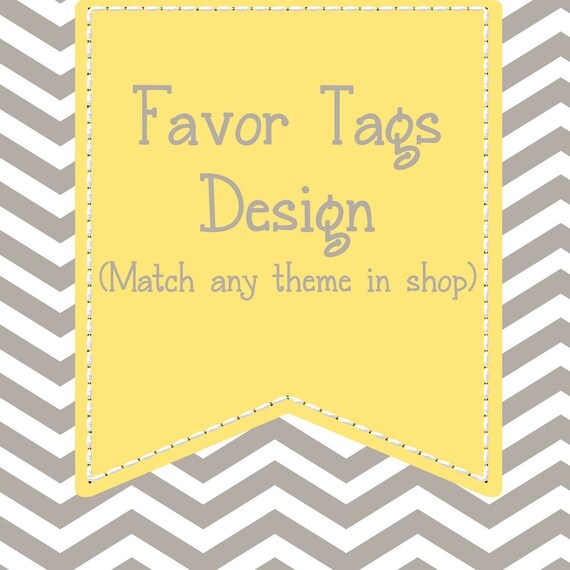 Matching Party Favor Tags - PRINTABLE TOPPER DESIGN Il_570xn