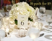 Nautical Wedding Table Number Holders for your Seaside Wedding Ten Pack of White Monkey Fist Rope  Knots