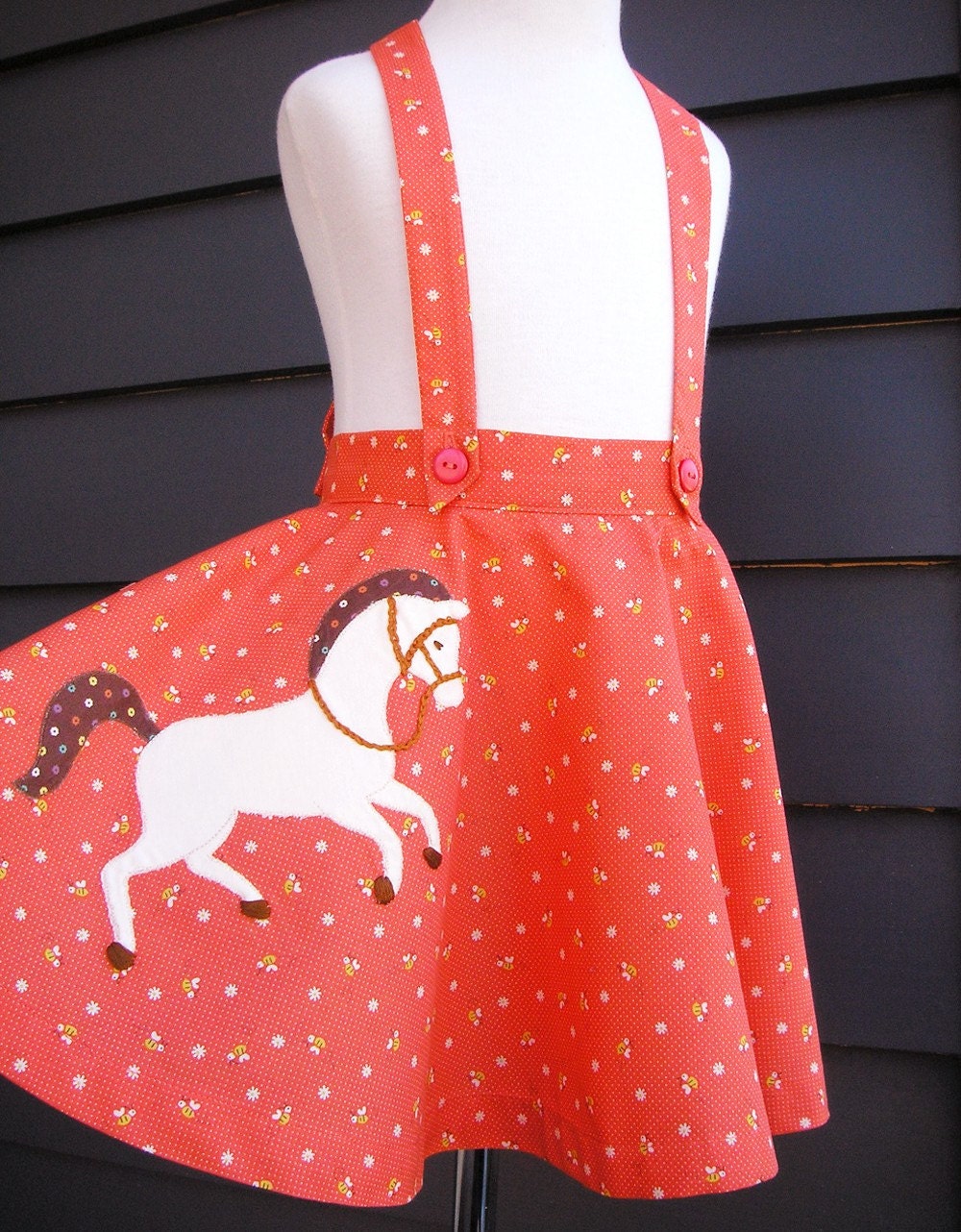 Prancing Pony 50s Pinafore or Swing Skirt - Children's Size 4T