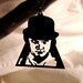 Clockwork Orange Alex DeLarge inspired necklace in black stainless steel - film portrait pendant
