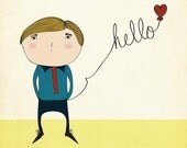 Art Print, Man, Love, Wedding, Anniversary, Cute, Illustration, Penelope and Pip