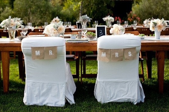 Mr. and Mrs. chair signs as seen in Style me Pretty