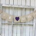 Burlap banner personalized with you initials and wedding date,heart color of your choice