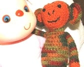 Hand crochet Monkey / Amigurumi Monkey / handmade plush / pocket buddy / toy story time / Custom Made miniature Monkey