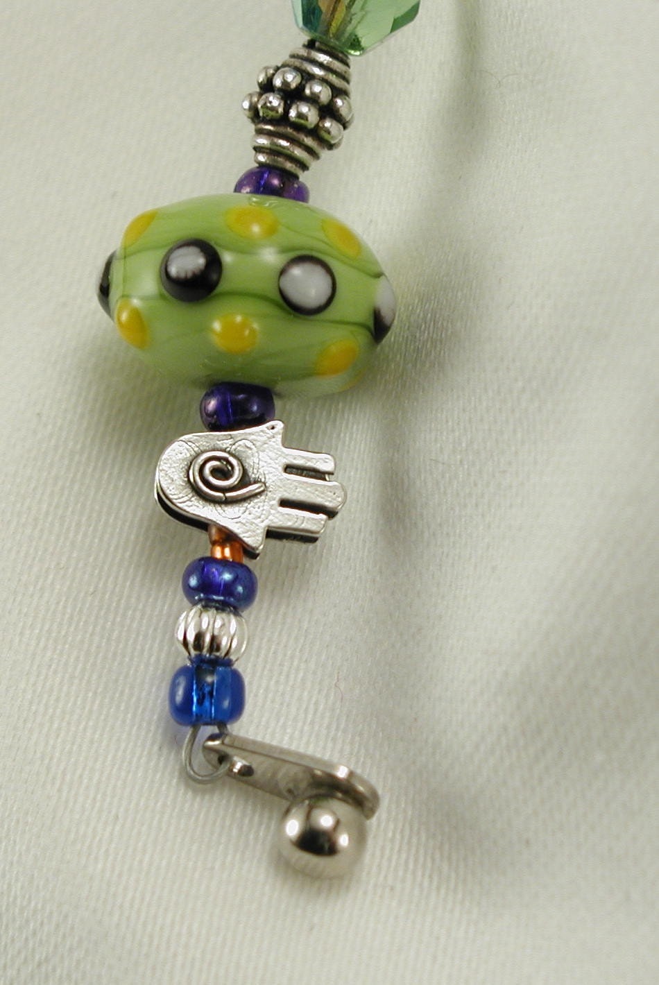 Lampwork Glass and SS Bracelet OOAK Fun and Funky