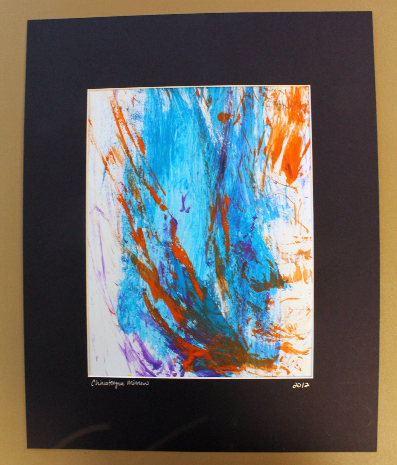 Fun Original Abstract Acrylic Painting - 11x14 matted to fit 16x20 Frame - Painted by a Pony