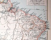 brazil map antique 1889 print
