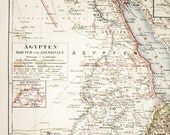 egypt map antique 1889 print