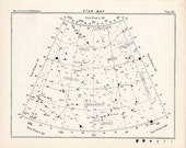 1892 star map arc 56 original antique print