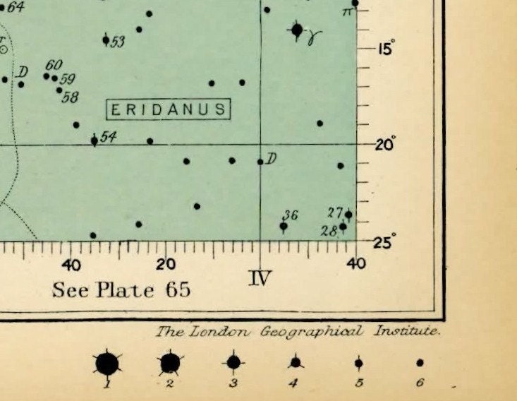 star map 59 original antique print