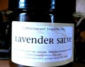 lavender salve.  new larger 3.5 oz amber glass jar. organic when possible. always from the earth