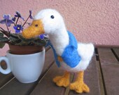 Dapper Duck, needle felted bird