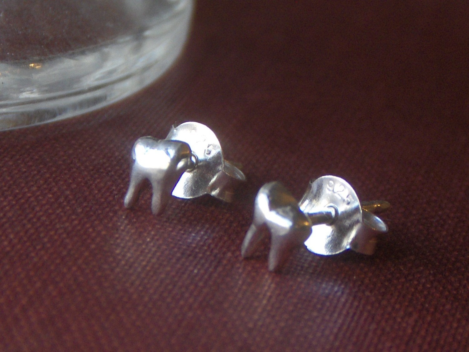 Sterling Silver Molar Tiny Stud Earrings