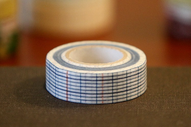Japanese Masking Grid Tape - FLAT Blue 18mm SINGLE