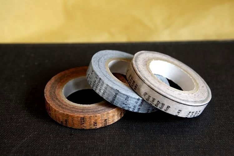 Old Books Japanese Masking Washi Tape set of 3 - 10mm Oldbooks from PrettyTape