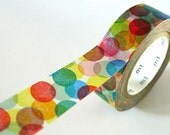 Spots Japanese Washi Tape MT Masking Tape - RED YELLOW Colorful Dots - Pretty Tape