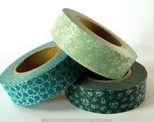 Teal Wedding Decor Teal / Mint Japanese Washi tape Set of 3 - 15mm