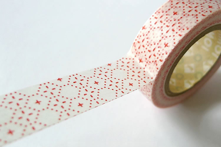 Japanese Washi Decorative Tape - Red Scratch Pattern MT Washi Tape 15mm ( single cutie )