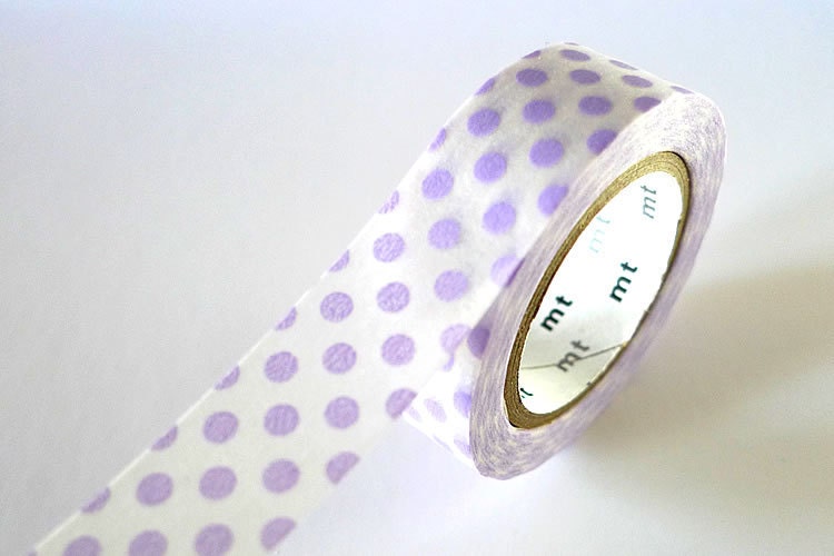 Light Purple Washi Tape BIG DOTS 15mm Japanese MT Masking Tape - PrettyTape