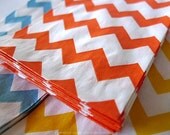 Orange Chevron Paper Bags 2.75 x 4 in Popular Wedding, BIrthday Goodie Bags - Packet of 20