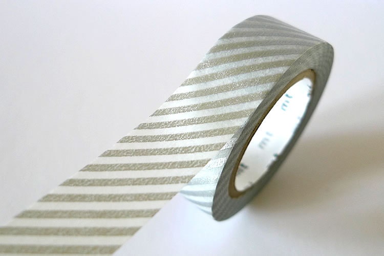 Thin SILVER STRIPE Washi Tape 15mm Japanese MT Masking Tape - PrettyTape