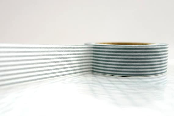 Grey Stripe Japanese Paper Washi Tape Gray Lines - mt 15mm