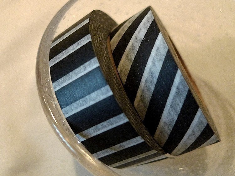 White and Black Masking Tape Japanese Piano Thick Stripes MT