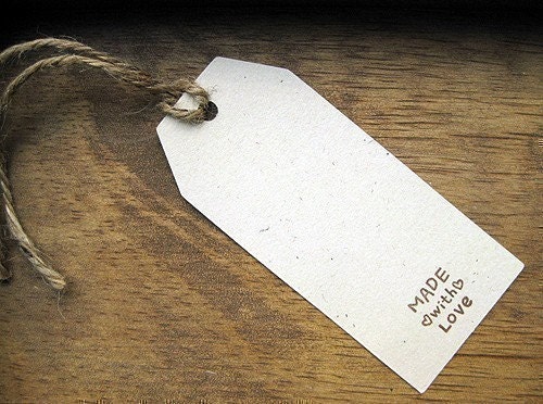 Wooden Rubber Stamp - Heart Made With Love Stamp