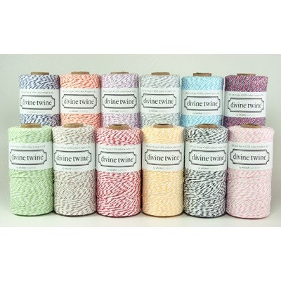 LICORICE BLACK Bakers Twine Black and White Stripe 240 Yards - Cotton Baker's Twines