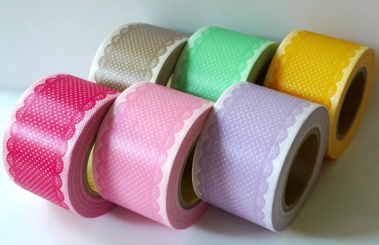 Natural Brown Lace Deco Tape Lace Dots Japanese Tape - 38mm