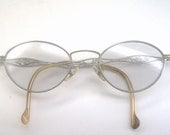 Vintage Silver Gold 70s Eyeglasses Eyewear Frame NOS