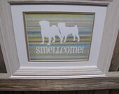 Welcome Sign For Dog Homes in Beach Stripes