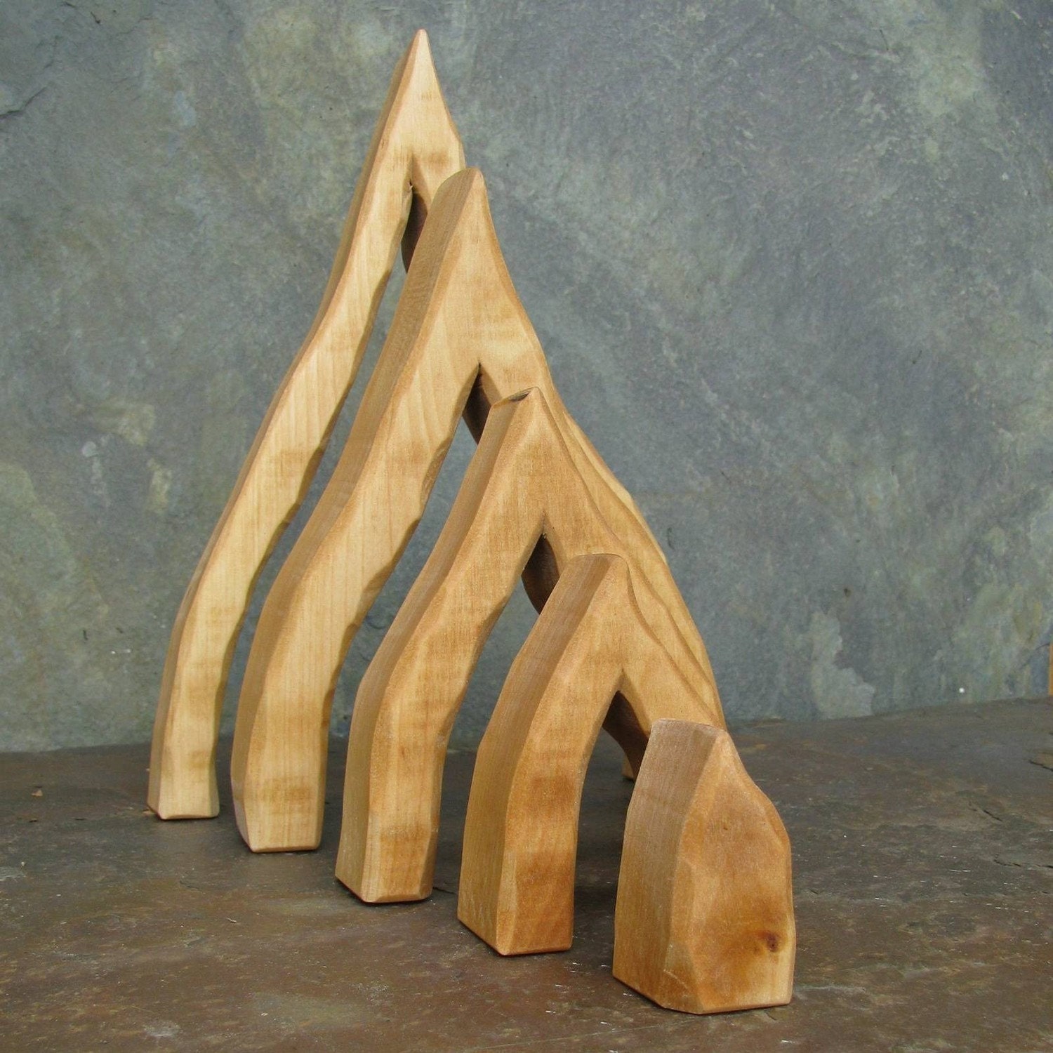 Waldorf toy - BIG FIRE - nature table decoration -building set - stacker