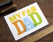 Fathers Day Letterpress Card for a Fab Dad