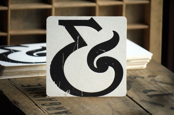 Letterpress Ampersand Coasters