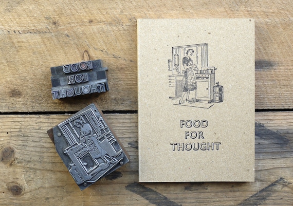 Letterpress Retro Notebook. Food for thought