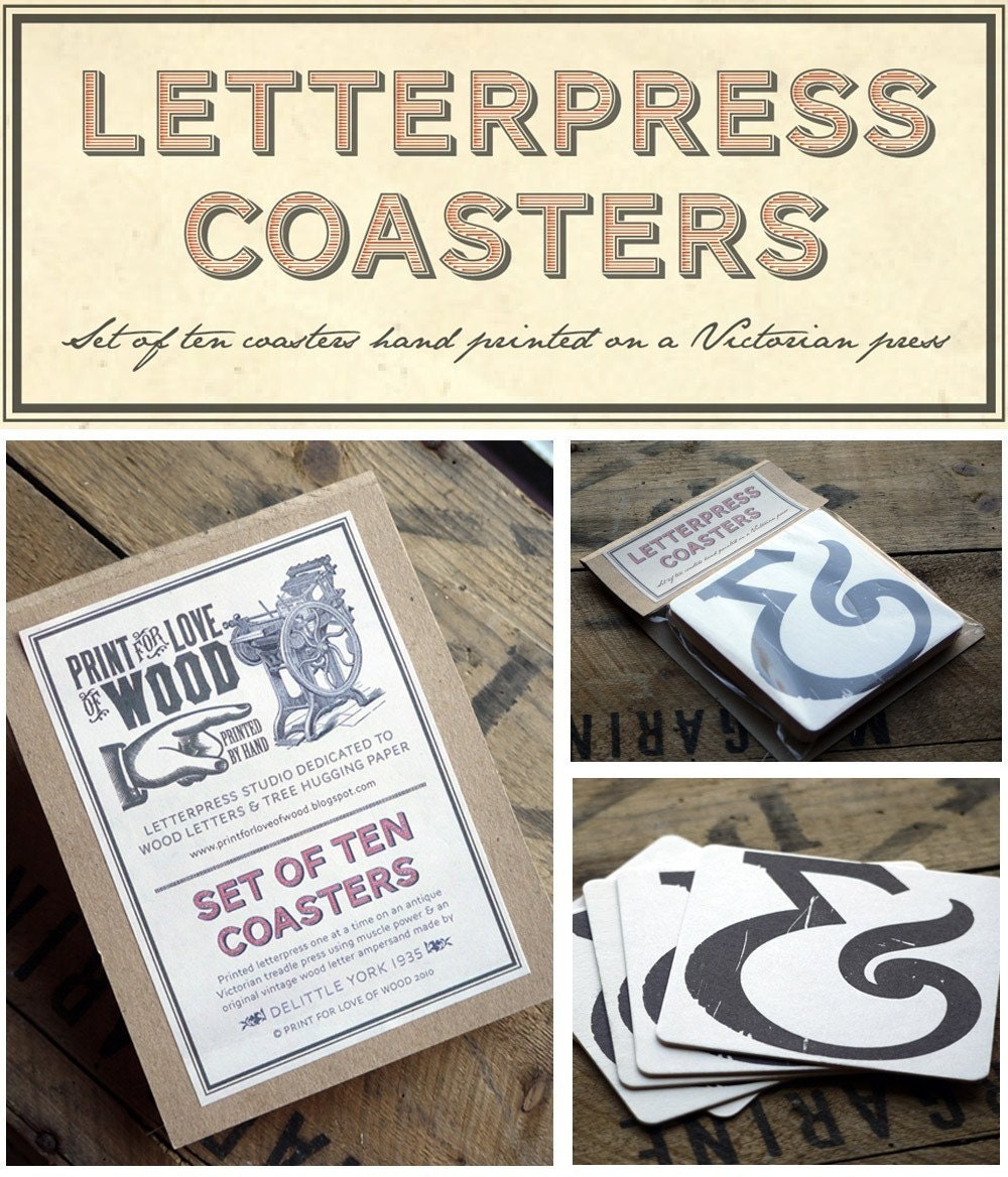 Letterpress Ampersand Coasters