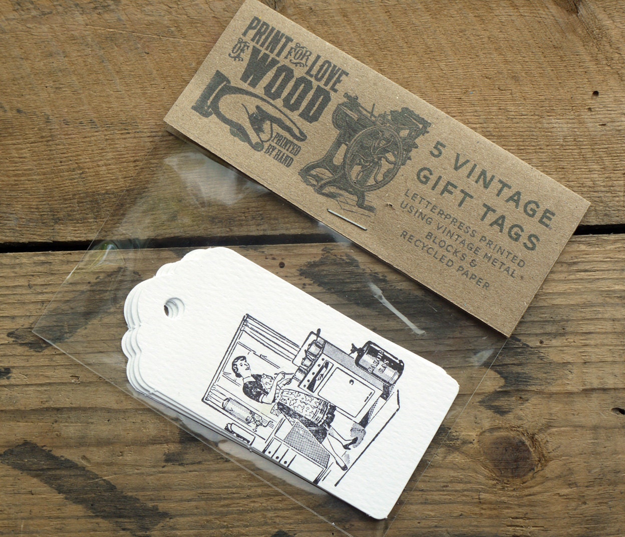 Letterpress vintage gift tags