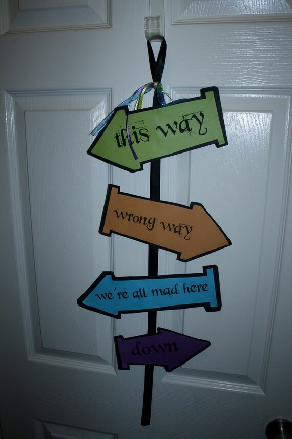 Alice in Wonderland Door Signs Custom Mad Hatter Tea Party