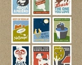 Pet Public Service Announcement Art Print Collector's Box Set - Original Illustration - 9 Art Prints