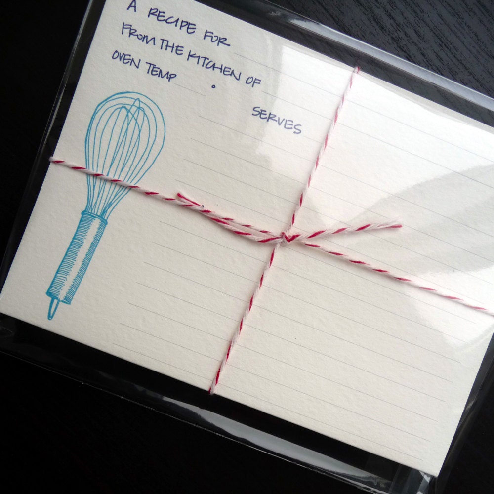Kitchen Tools Recipe Cards: Set of 12